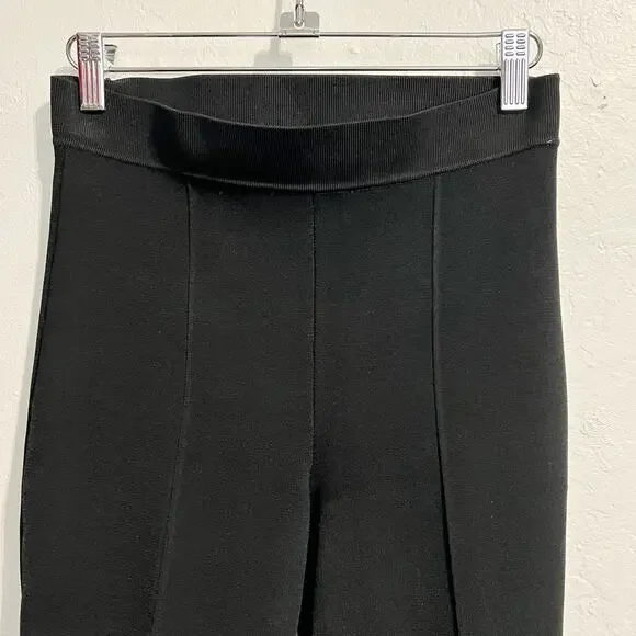 ALC Pants Womens XS Brooklyn Sweater Knit Rayon Pull On Cropped Bootcut Black - Picture 5 of 8